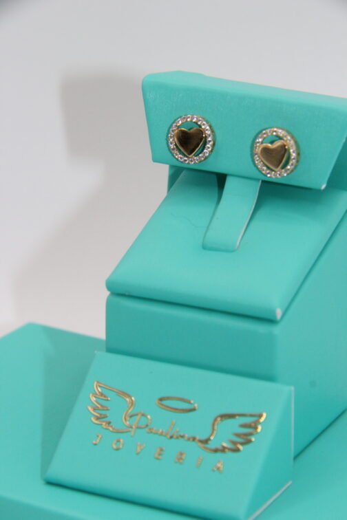 Pendientes Corazon con Perlas 14k-2.6g - Imagen 3