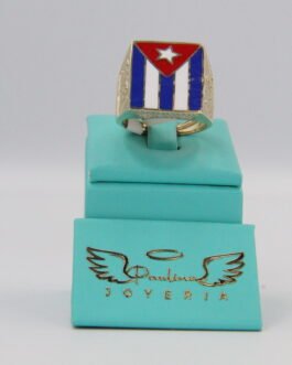 Anillo de Hombre Bandera Cubana 10k