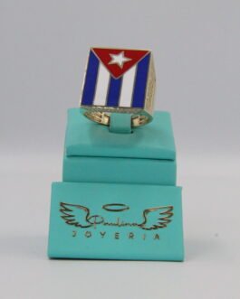 Anillo de Hombre Bandera Cubana 10k-5.8g