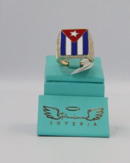Anillo de Hombre Bandera Cubana 10k-8.5g