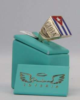 Anillo de Hombre Bandera Cubana 10k-8.5g