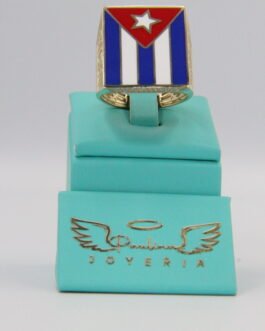 Anillo de Hombre Bandera Cubana 10k-6g