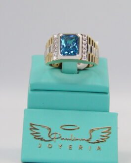 Anillo de Hombre Piedra Azul 10k-5.6g