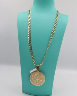 Cadena Martillada Dije San Lázaro 10k