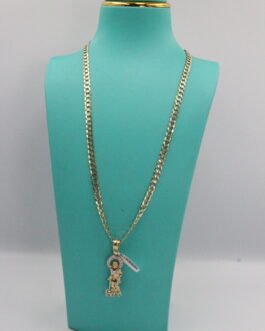 Cadena Martillada Dije San Lázaro 10k