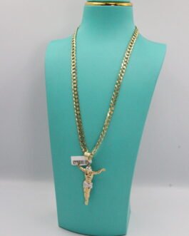 Cadena Martillada Dije Cristo 10k