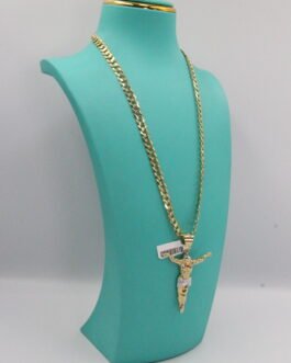 Cadena Martillada Dije Cristo 10k